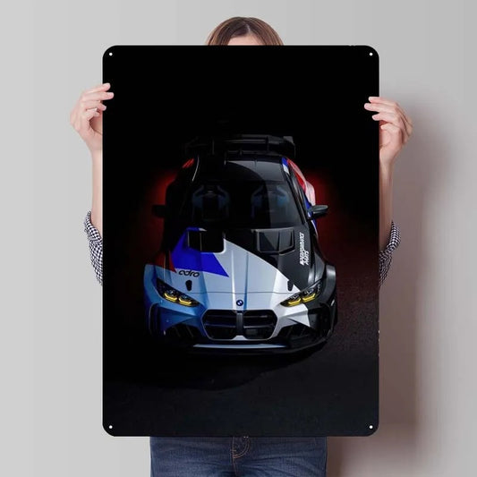 BMW M4 GT3 Race Tinplate Sign Car Metal Poster