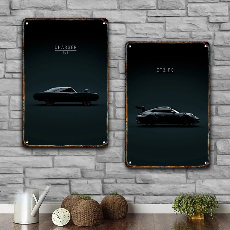 Modern Car Style Name Metal Tin Iron Poster