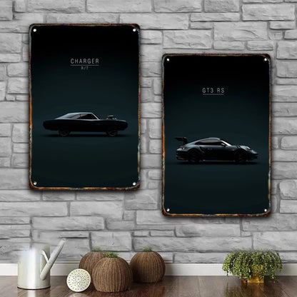 Modern Car Style Name Metal Tin Iron Poster