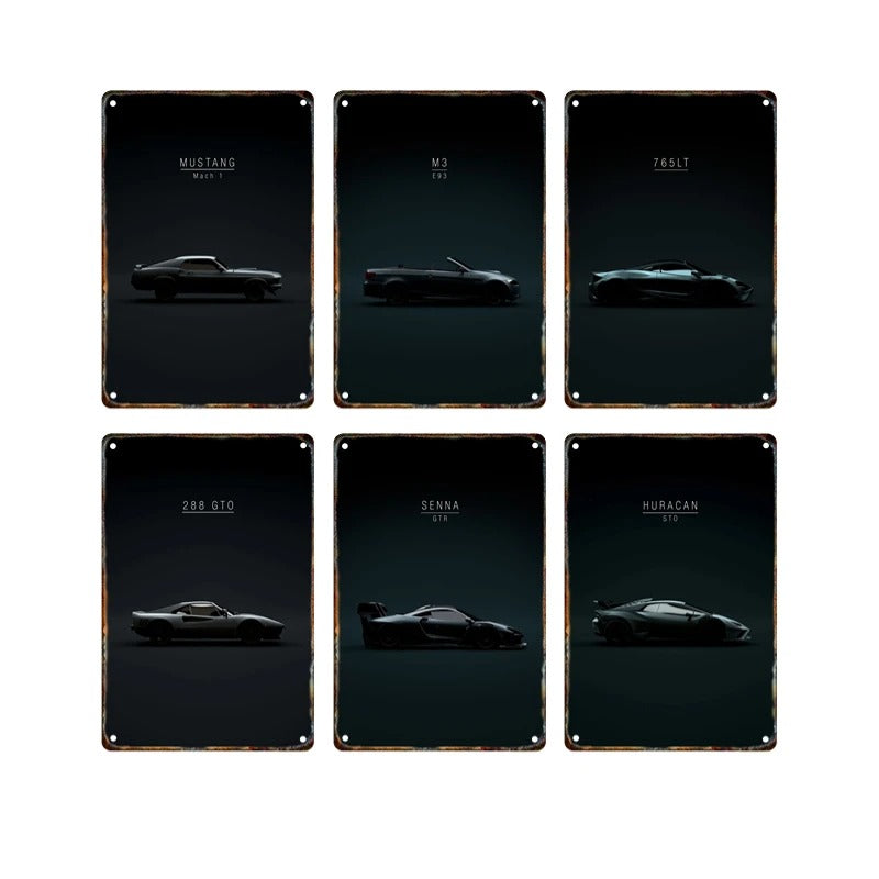 Modern Car Style Name Metal Tin Iron Poster