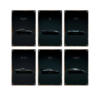 Modern Car Style Name Metal Tin Iron Poster