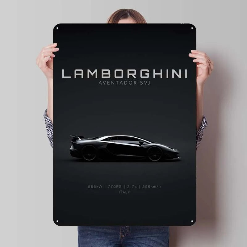 Lamborghini Aventador SVJ Tinplate Sign Car Metal Poster